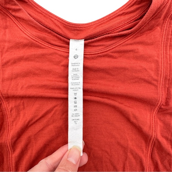 Lululemon Athletica Sleeveless Orange Muscle Tee - Picture 3 of 5